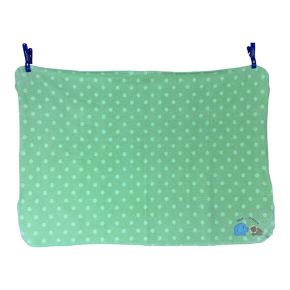 Circo Green Baby Blanket Polka Dot Best Friends Elephant Lion 2011 Fleece Target - Picture 3 of 7